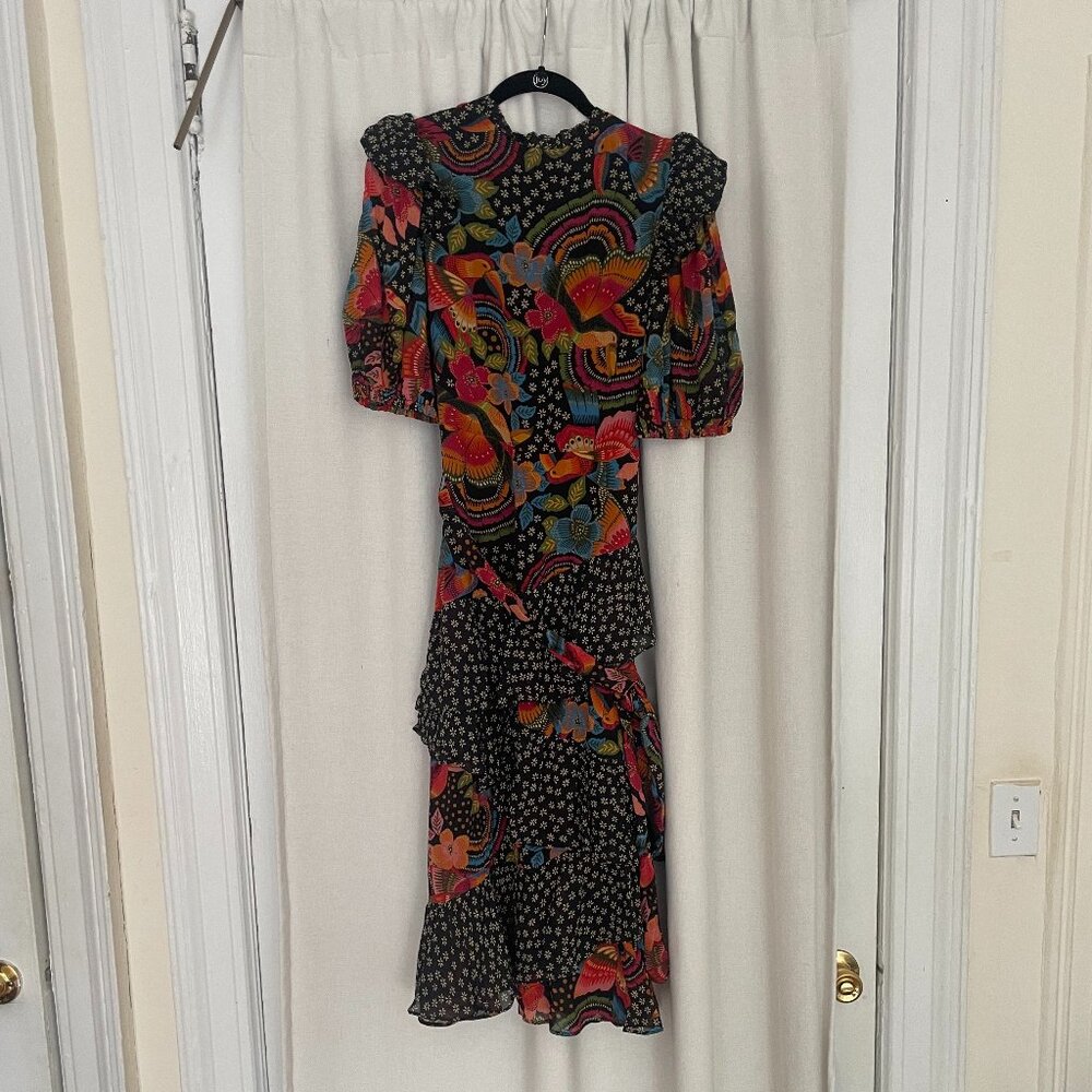 Farm Rio Toucanfly Midi Dress - Black - Picture 5 of 7